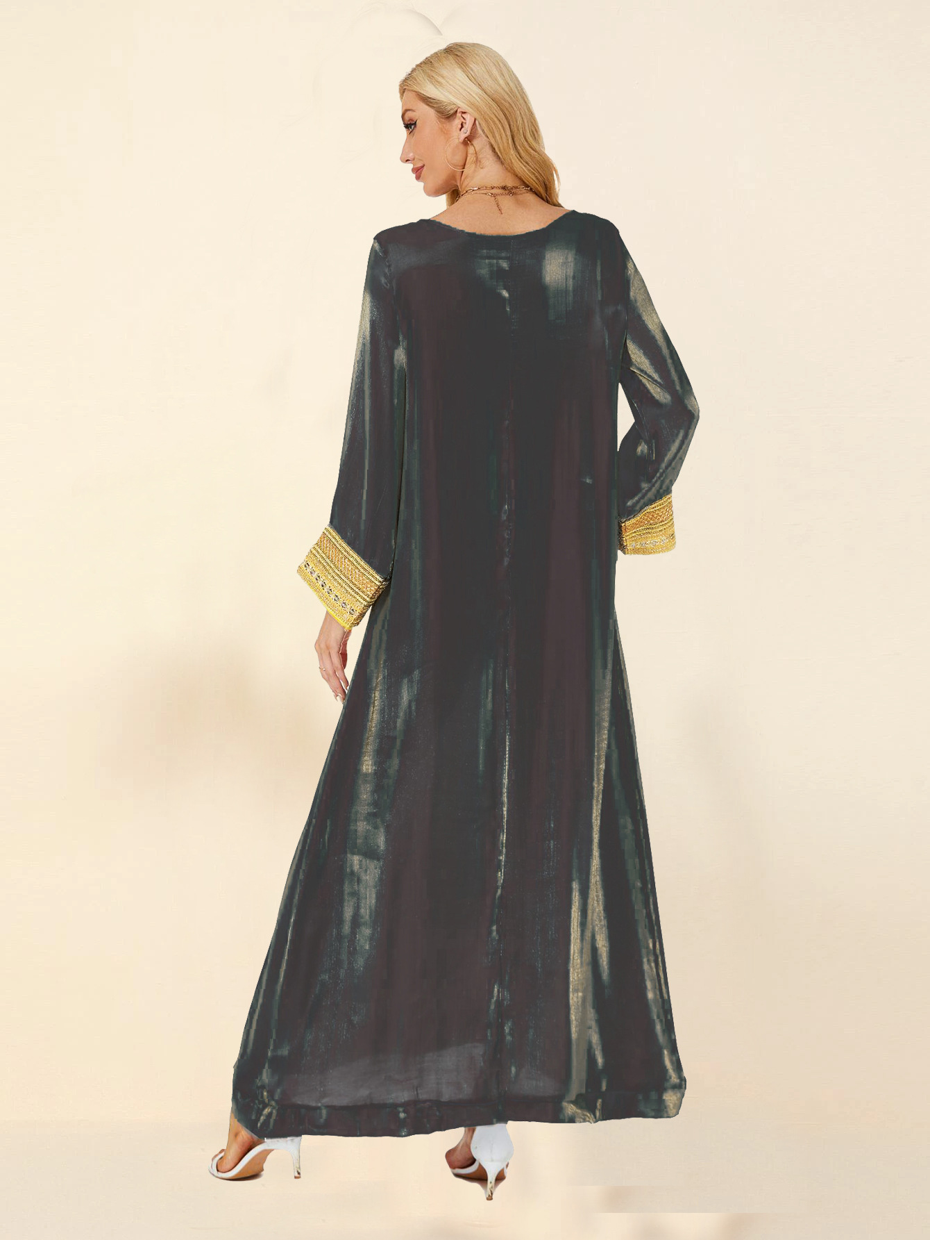 Arab Long Robe Jalabiya Muslim Saudi Abaya Women Party Dress Ramadan Dubai Eid Dresses Abayas Kaftan Islam - detail 7