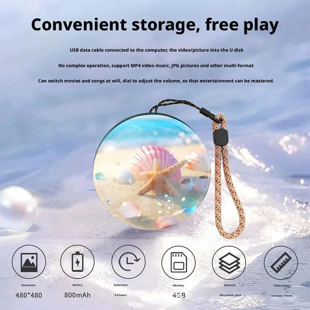 3D Crystal Ball with Electronic Display 2.7 Inch Custom Uploadable Videos & Photos Digital Memory Gift - detail 6