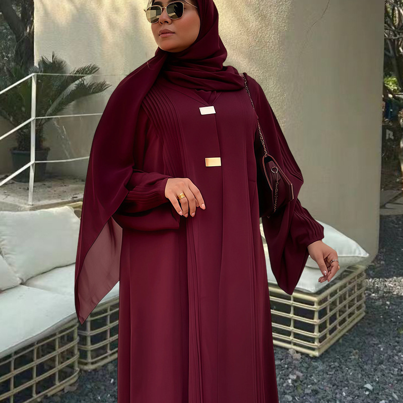 Elegant Dubai Abaya for Women Muslim Dress Ramadan Eid Kebaya Kimono Jalabiya Kaftan Islam Clothing Caftan Femme - detail 7