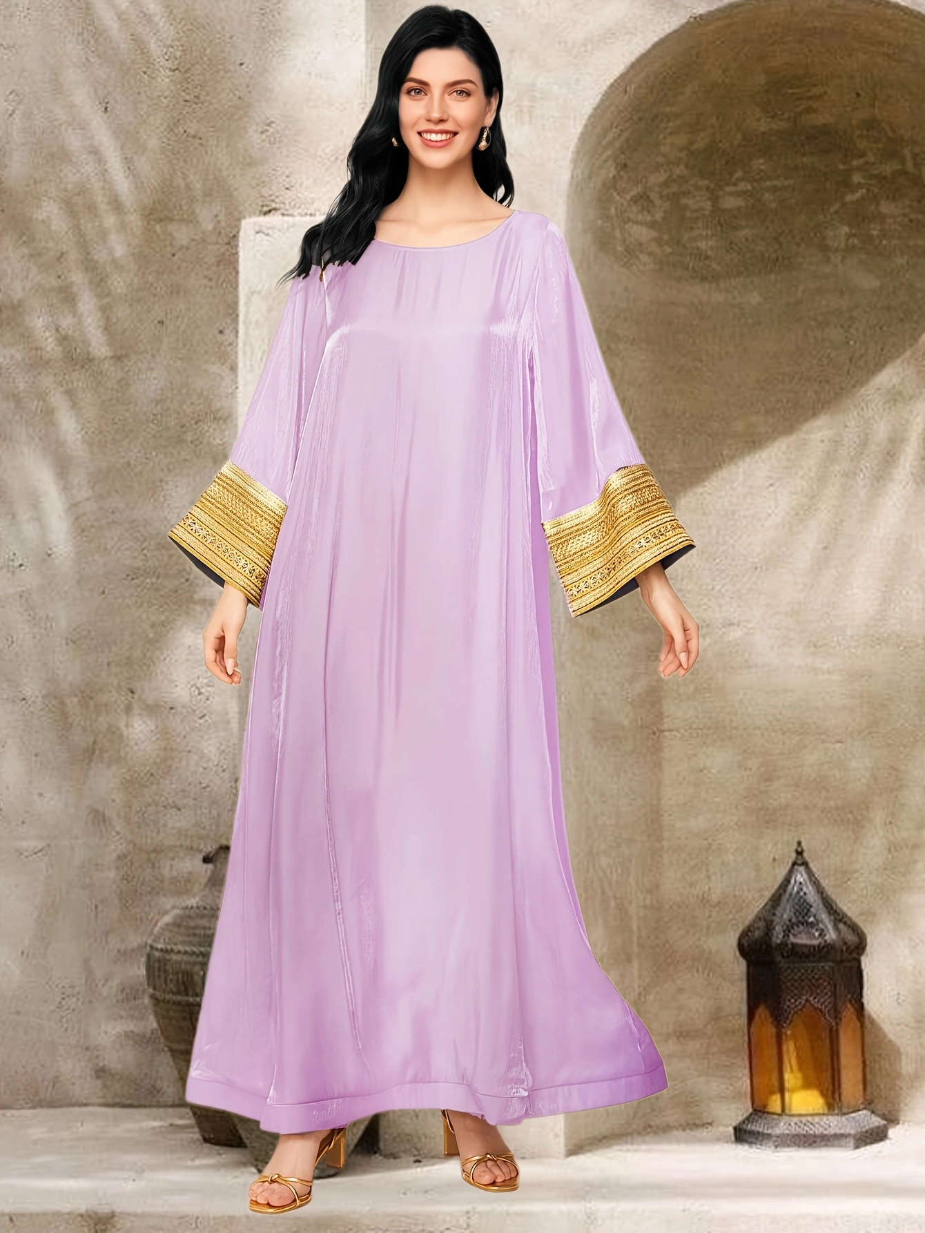 Arab Long Robe Jalabiya Muslim Saudi Abaya Women Party Dress Ramadan Dubai Eid Dresses Abayas Kaftan Islam - detail 5
