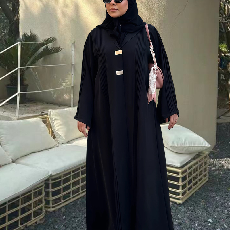 Elegant Dubai Abaya for Women Muslim Dress Ramadan Eid Kebaya Kimono Jalabiya Kaftan Islam Clothing Caftan Femme - detail 5