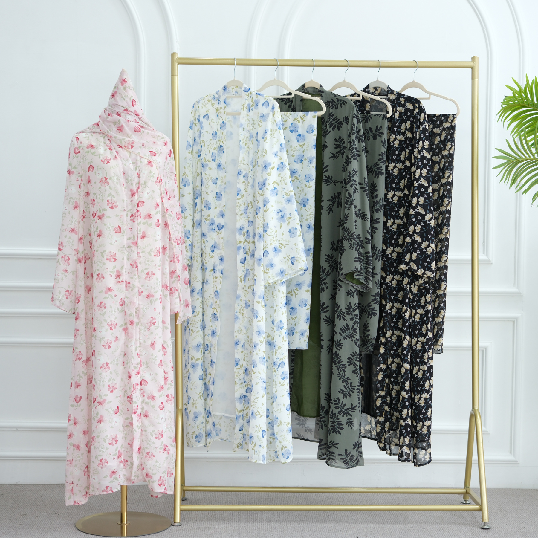 Raya Women Abaya Muslim Cardigan Dress Scarf Ramadan Jalabiya Print Caftan Dubai Long Jubah Kaftan - detail 12