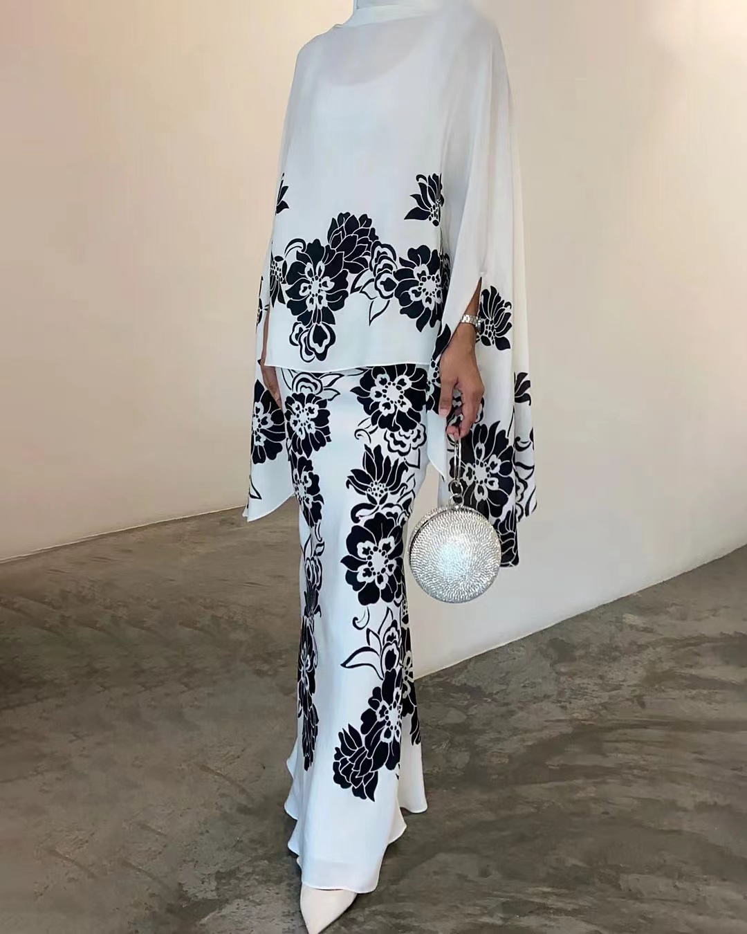 Vintage High Street Skirts Suits Spring Women Fashion Floral Print Party Set Casual Loose Asymmetric Commuter Outfits - detail 4