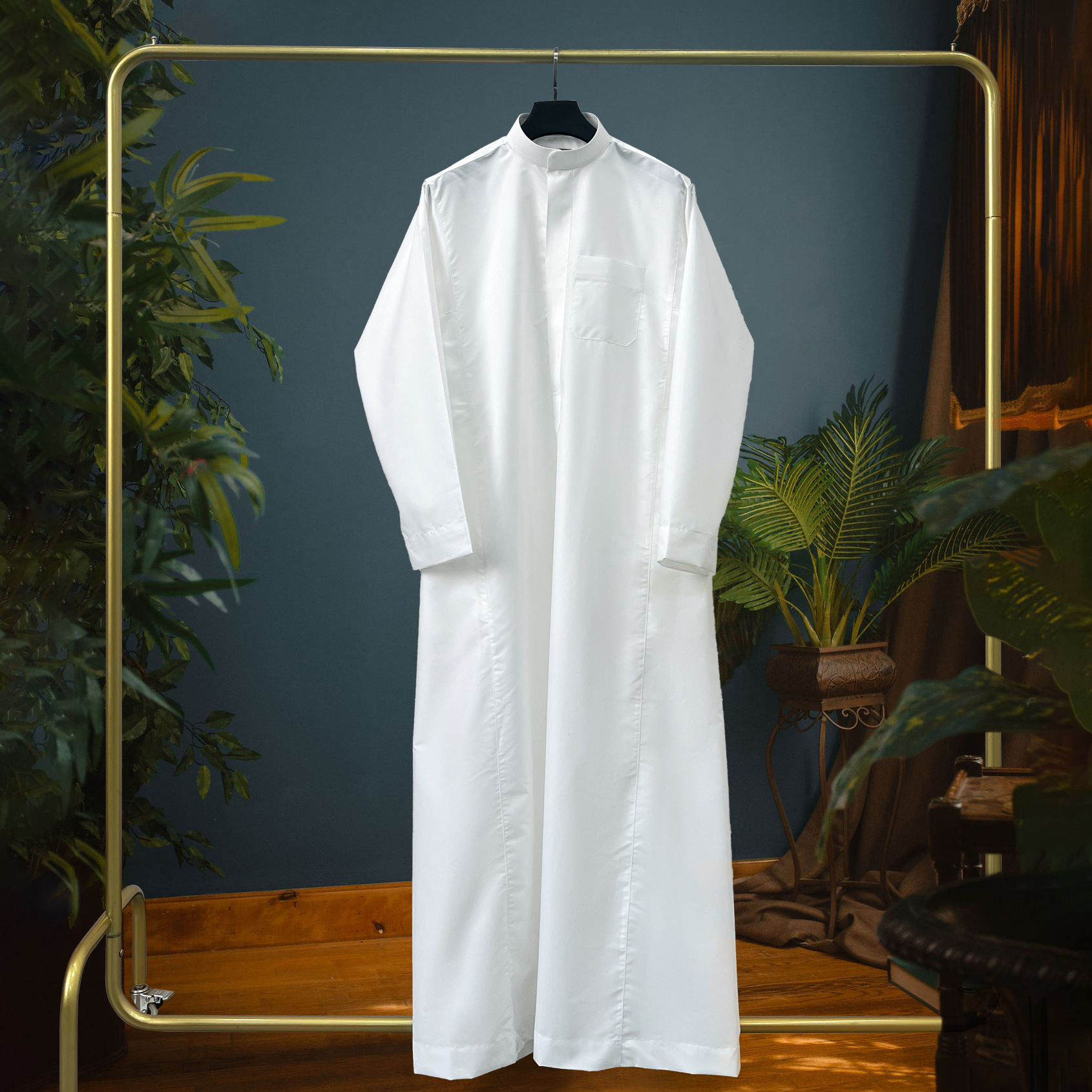 SAUDI AL-ASIL PRIEMER Muslim Men Jubba Thobe Zipper Kimono Dress Saudi Islamic Muslim Clothing Abaya Dubai Arab Dress - detail 10