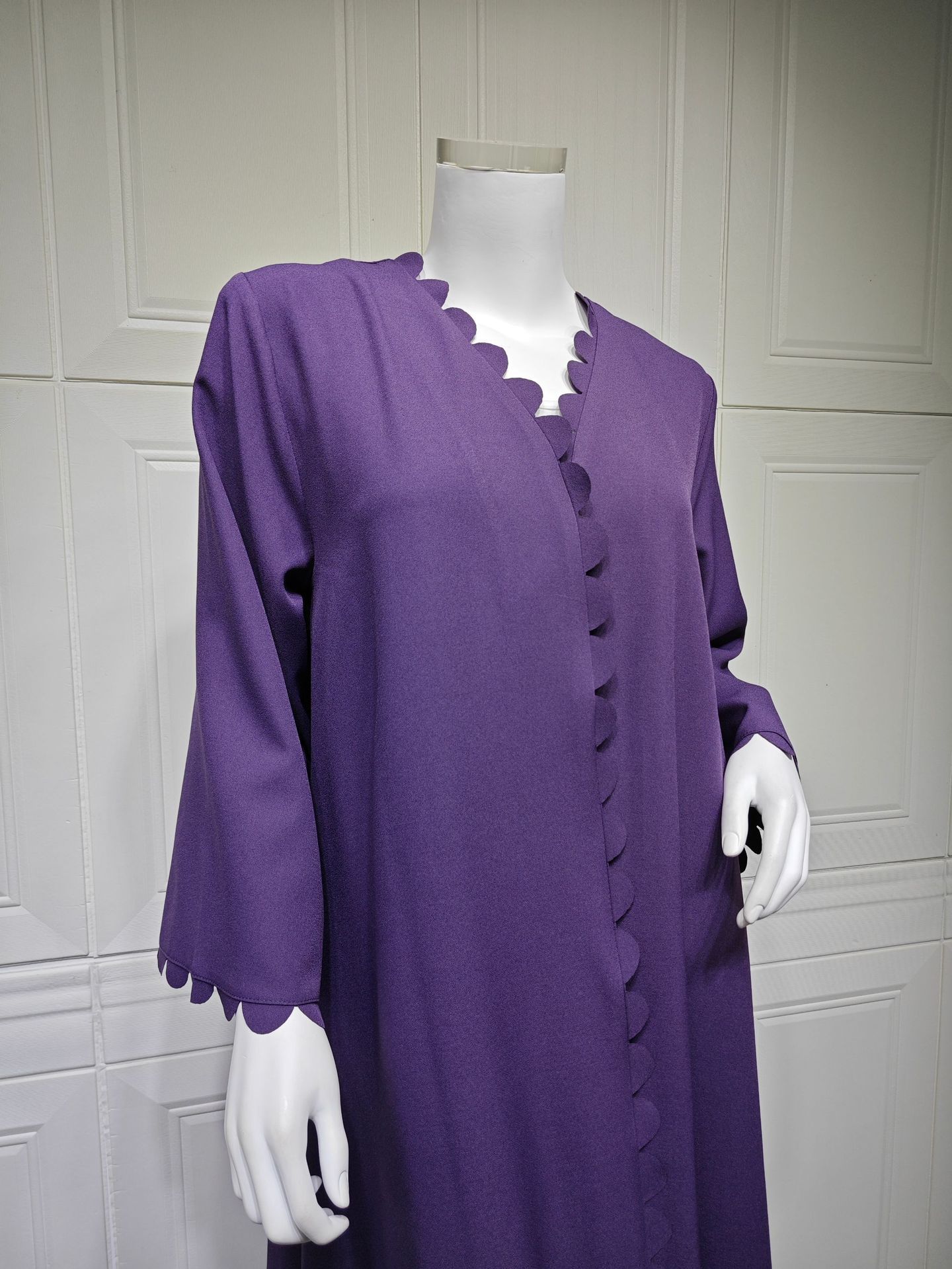 Women Abaya Cardigan Dress with Scarf Muslim Caftan Robe Jalabiya Ramadan Dubai Kaftan Abayas - detail 3