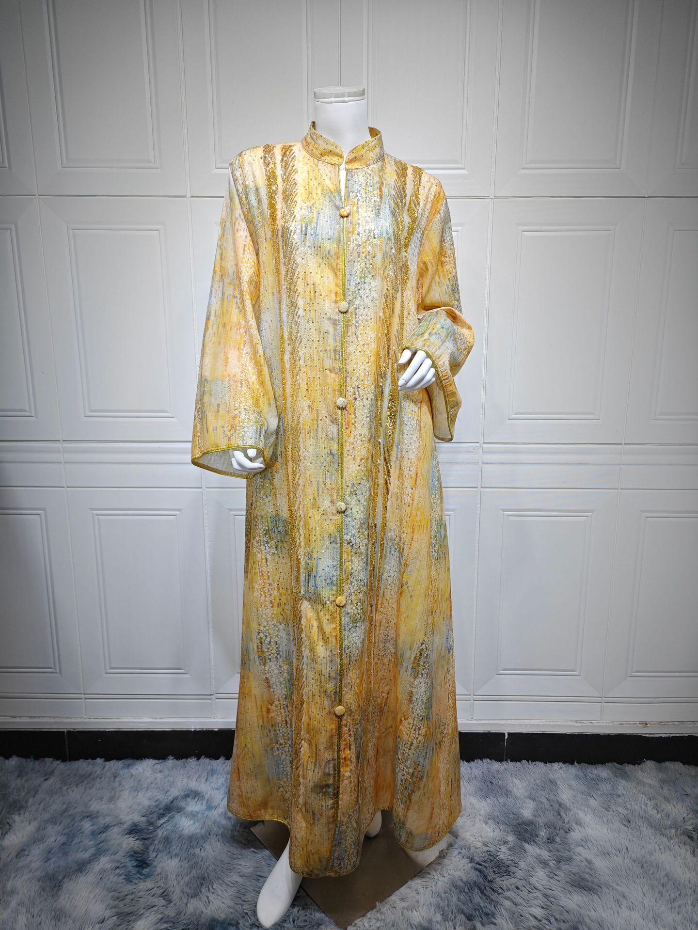 Women Dress Muslim Prayer Abaya Sequins Embroidery Abayas Dubai Islam Party Kaftan Robe Longue - detail 2