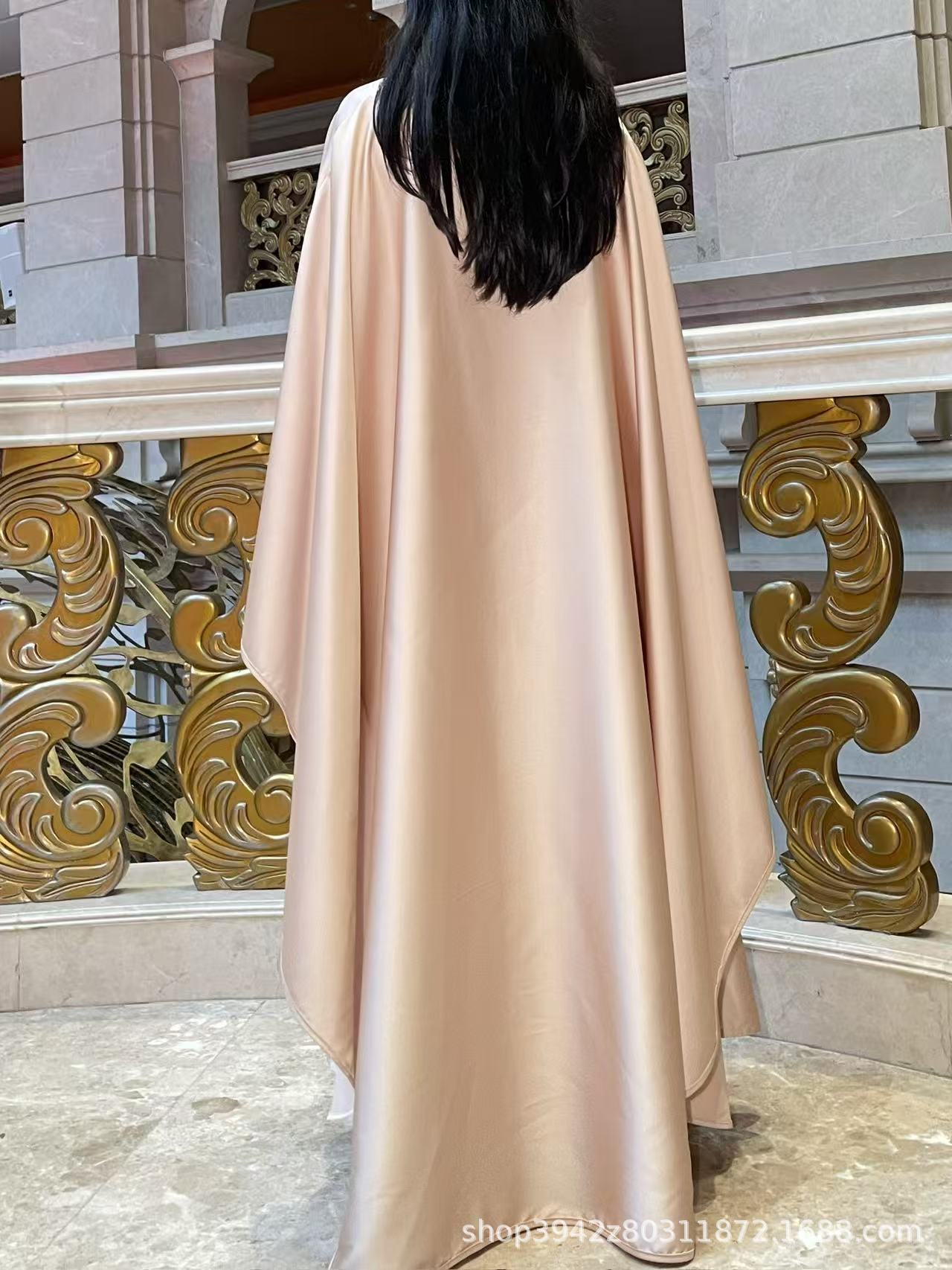 Elegant Pearl Chain Abaya Modest Abaya Muslim Hijab Ramadan Daily Commute Abaya Dubai Style Modest Robe - detail 11