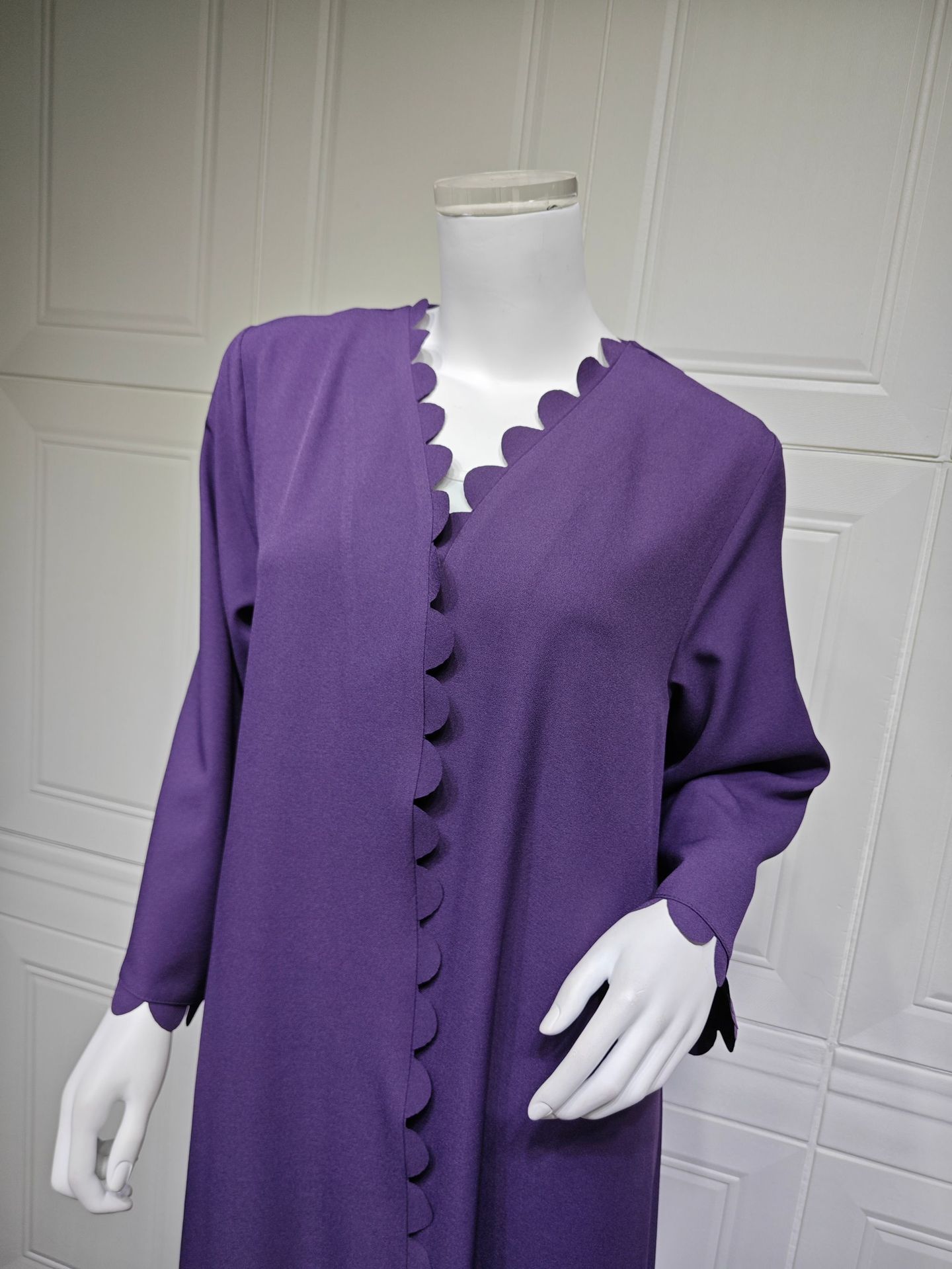 Women Abaya Cardigan Dress with Scarf Muslim Caftan Robe Jalabiya Ramadan Dubai Kaftan Abayas - detail 6