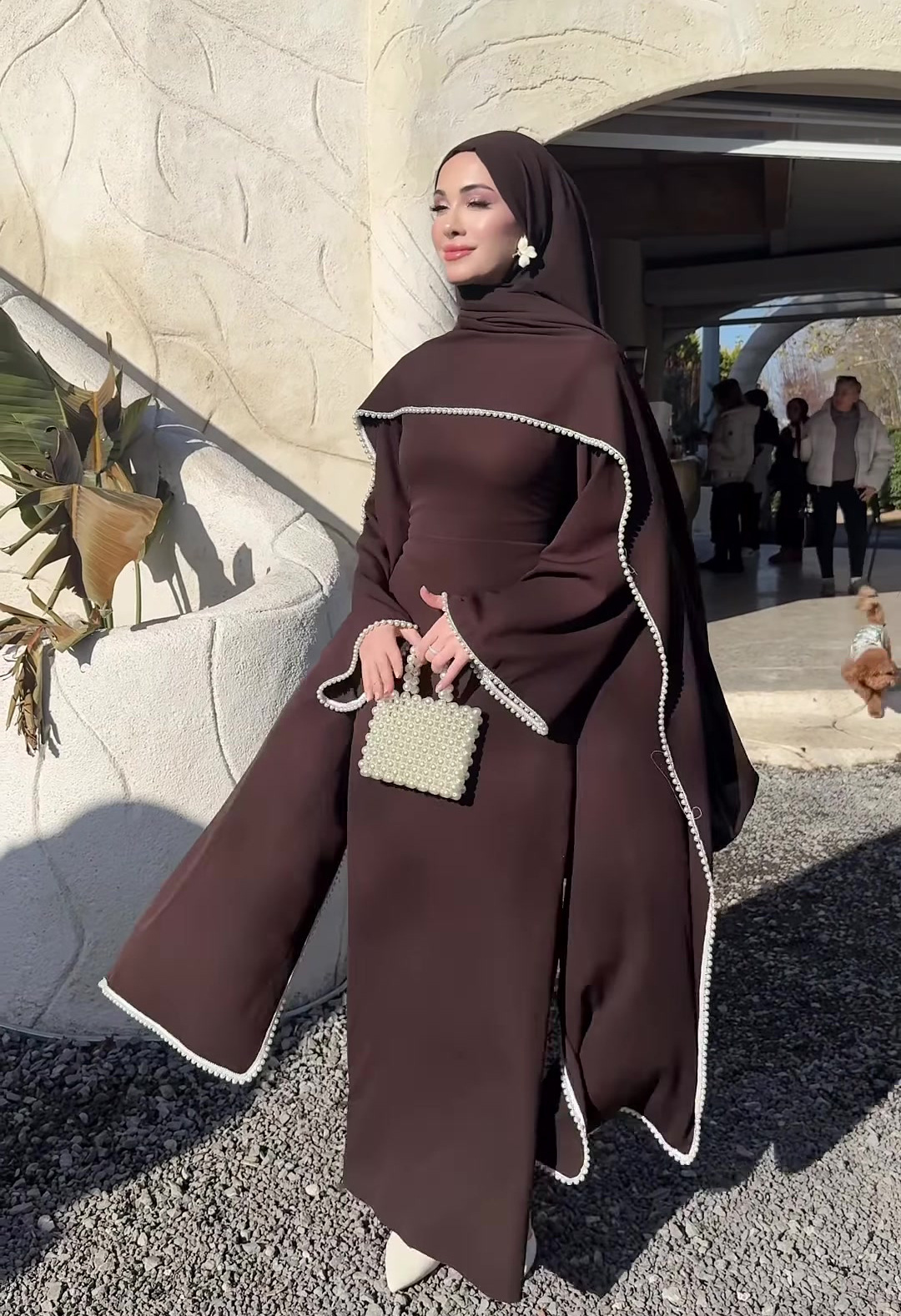 Elegant Long Sleeves Dresses Spring Women Bell Sleeve Long Dress High Waist Pullover Loose Knee Length Dress - detail 12