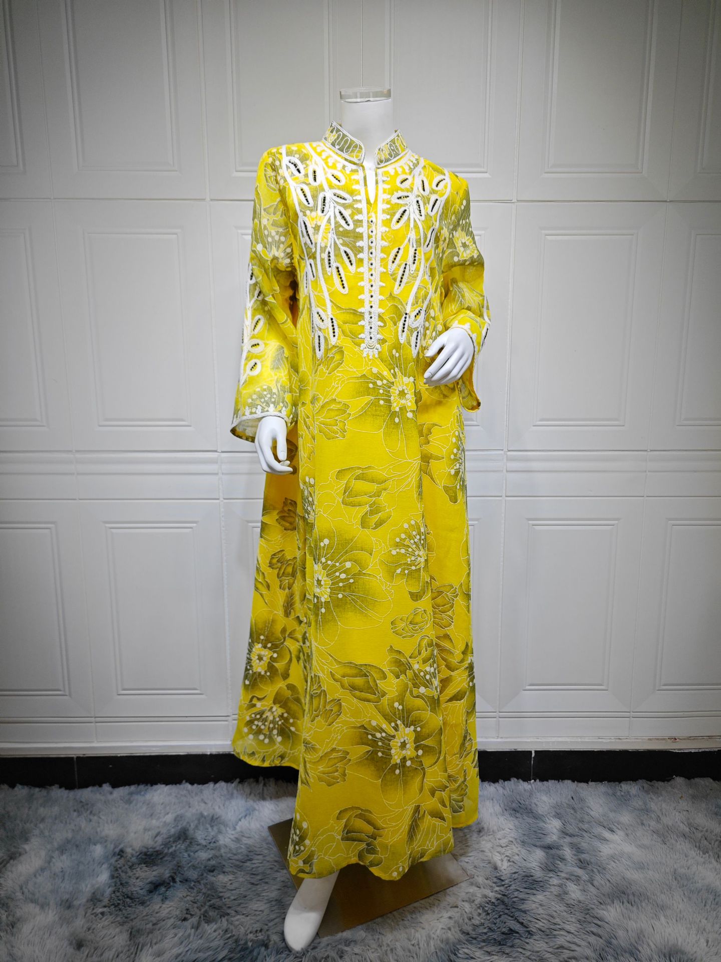 Long Dress Women Eid Muslim Abaya Party Dresses Embroidery Dubai Abayas Ramadan Kaftan Islam Arab Jalabiya Robe - detail 5