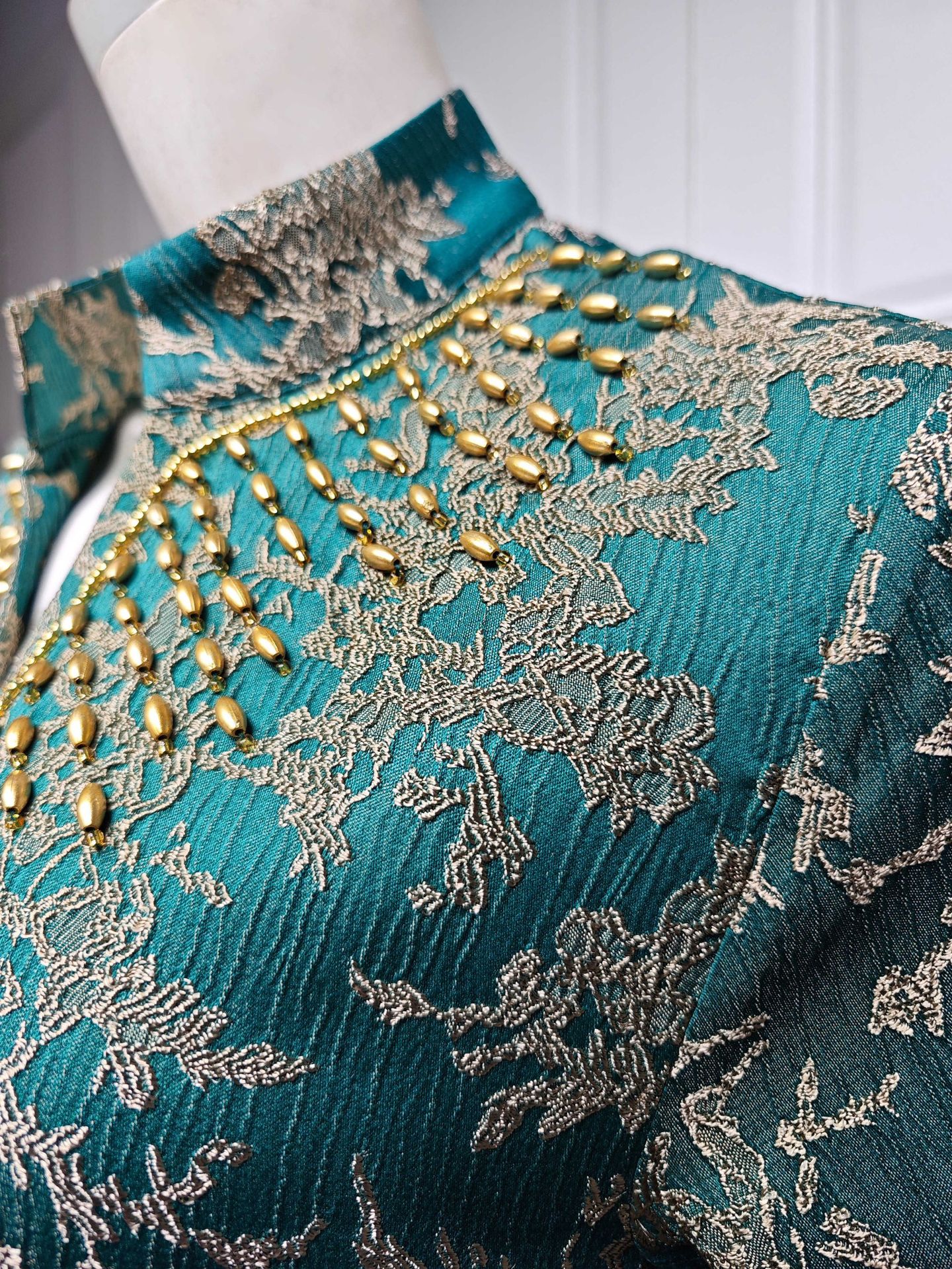 Muslim Dress for Women Abaya Beading Stand Collar Jalabiya Party Dresses Abayas Kaftan Abaya Arab Long Robe - detail 7