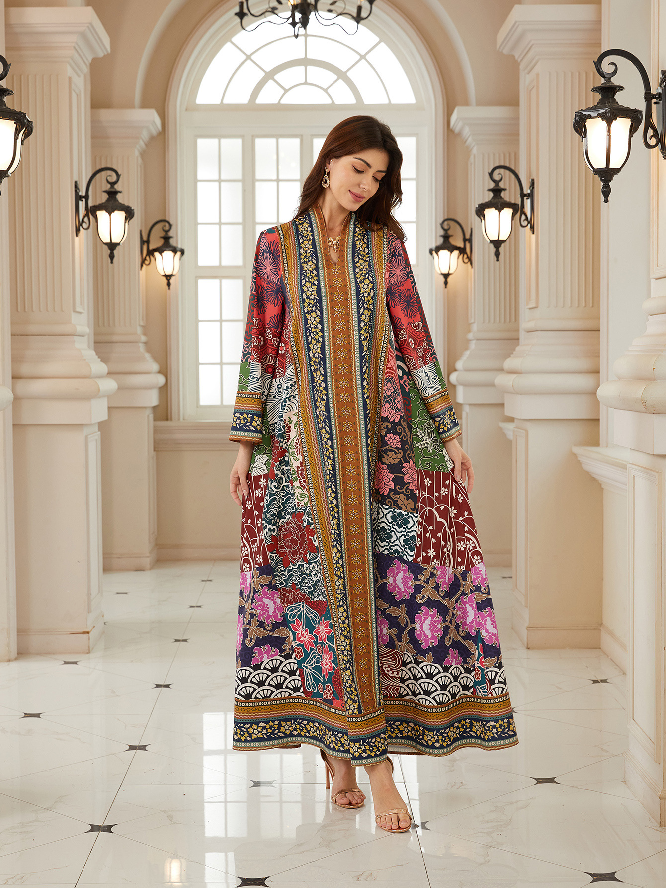 Luxurious Abaya Embroidered Floral Pullover Abaya Conservative Long Sleeve Abaya Designer Dubai Embroidered - detail 1
