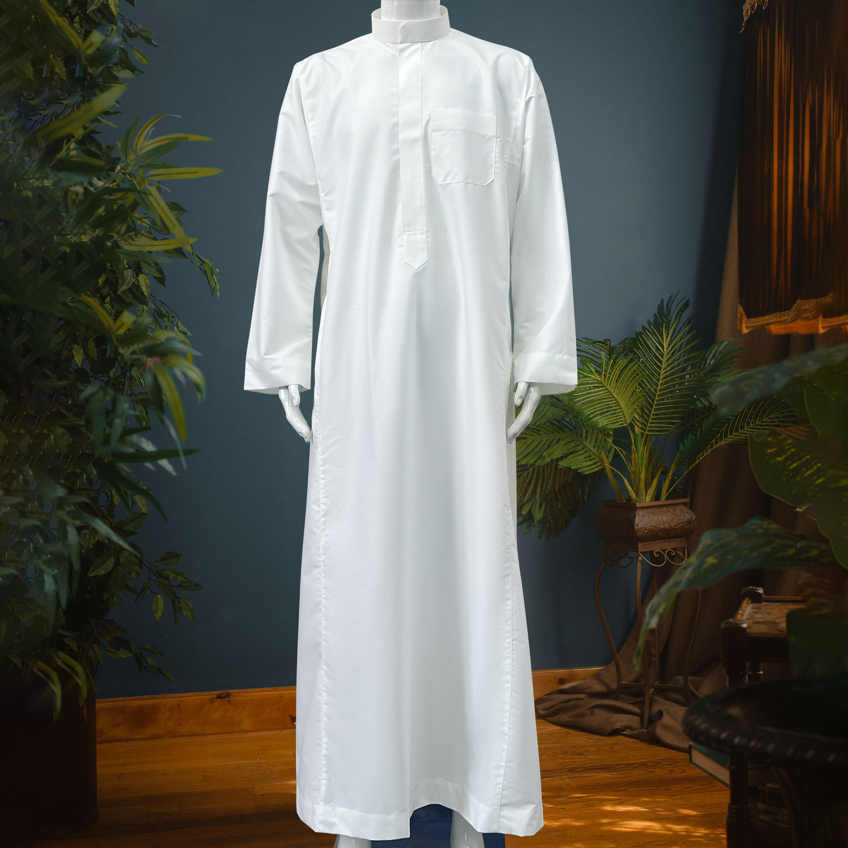 SAUDI AL-ASIL PRIEMER Muslim Men Jubba Thobe Zipper Kimono Dress Saudi Islamic Muslim Clothing Abaya Dubai Arab Dress - detail 11