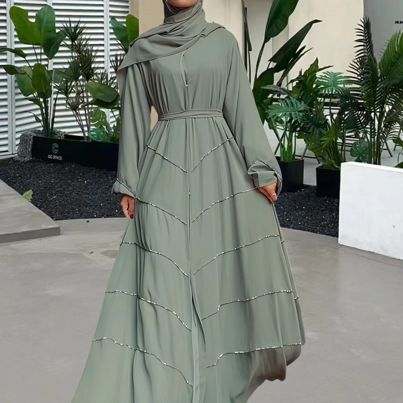 Solid - Color Premium and Luxurious Robes for Spring and Summer. Beaded Dresses for Gatherings and Daily Wear - detail 4
