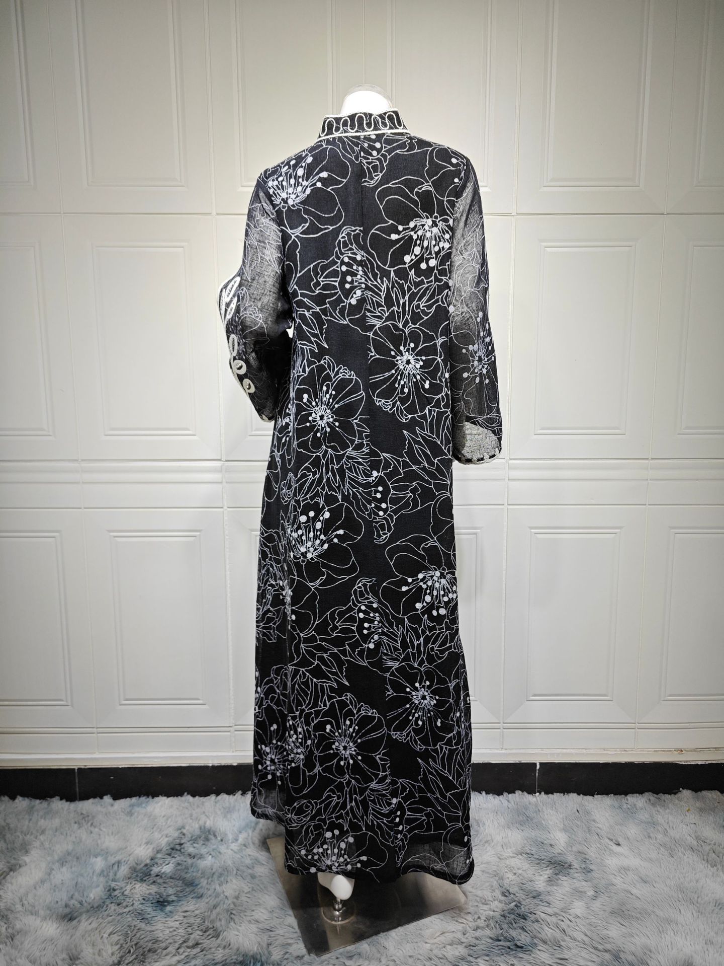 Long Dress Women Eid Muslim Abaya Party Dresses Embroidery Dubai Abayas Ramadan Kaftan Islam Arab Jalabiya Robe - detail 2
