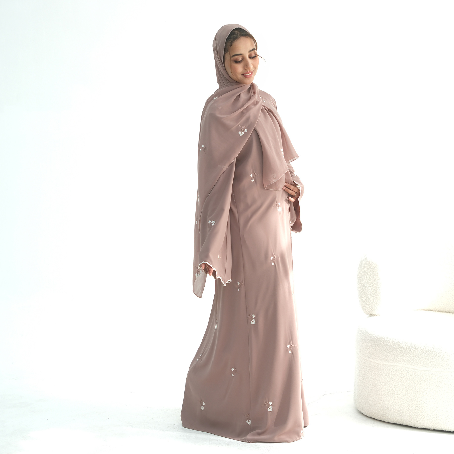 Women Abaya Muslim Cardiagn Dress Prayer Embrodery Open Caftan Abayas Dubai Party Dresses Kaftan Robe Longue - detail 6