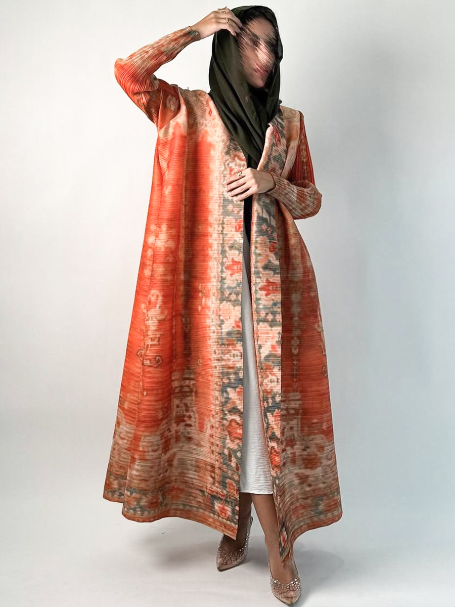 Women Fashion Abaya Vintage Printed Cardigan Design Loose Large Size Elegant Female Luxury Robe - detail 10