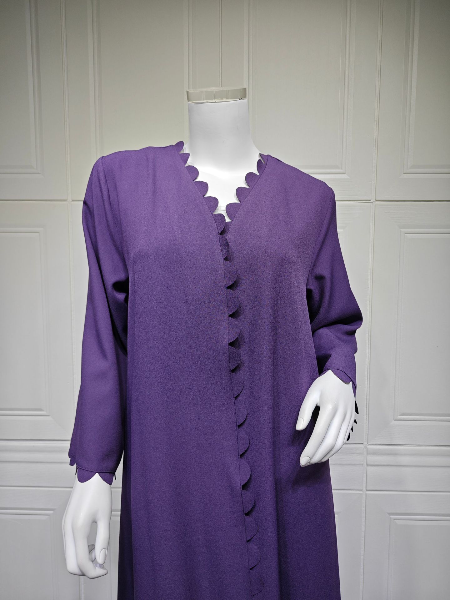 Women Abaya Cardigan Dress with Scarf Muslim Caftan Robe Jalabiya Ramadan Dubai Kaftan Abayas - detail 5