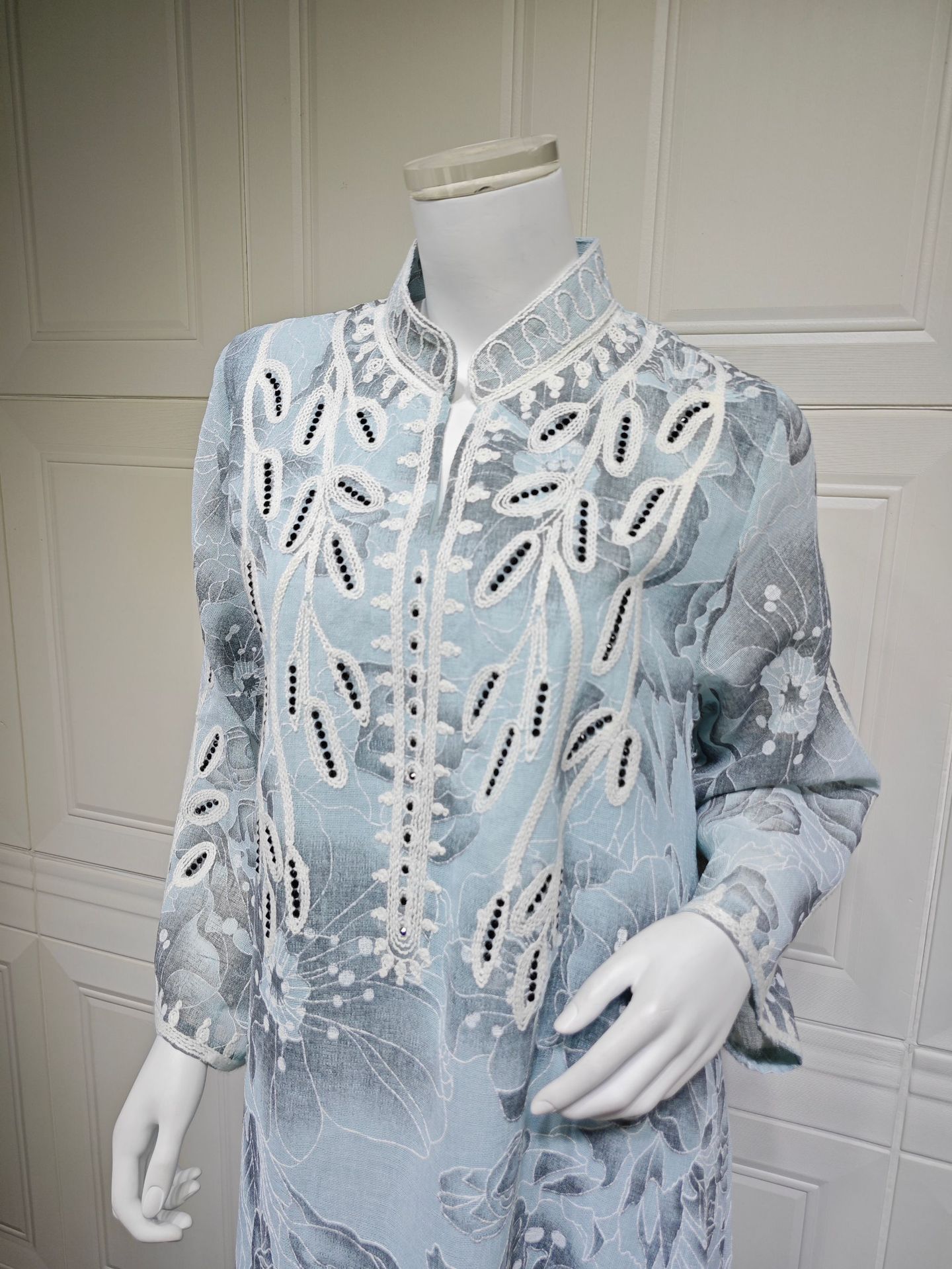 Long Dress Women Eid Muslim Abaya Party Dresses Embroidery Dubai Abayas Ramadan Kaftan Islam Arab Jalabiya Robe - detail 12