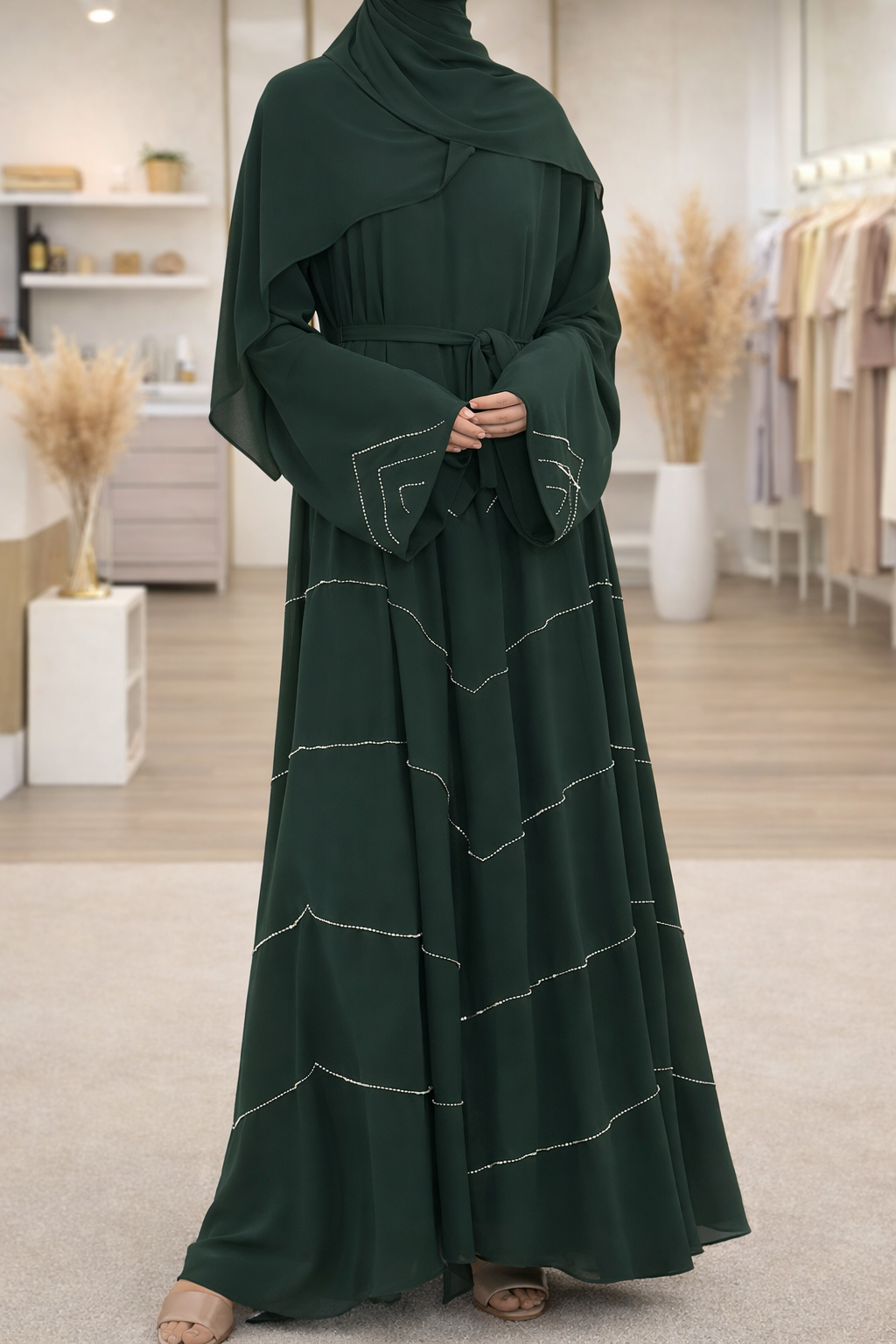 Solid - Color Premium and Luxurious Robes for Spring and Summer. Beaded Dresses for Gatherings and Daily Wear - detail 12