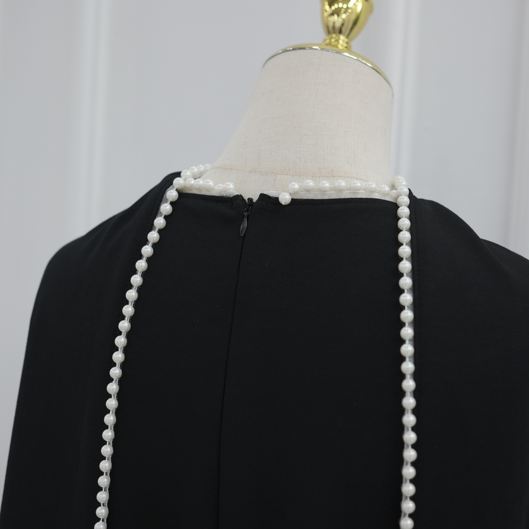 Evening Dresses Pearls Luxury Dubai O-Neck Formal Muslim Prom Gowns Beaded Shawl + Long-Sleeved Dress - detail 8