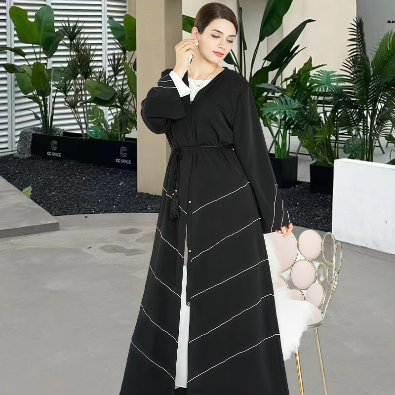 Solid - Color Premium and Luxurious Robes for Spring and Summer. Beaded Dresses for Gatherings and Daily Wear - detail 6