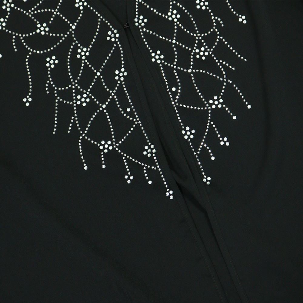 Ramadan Muslim Dress Women Hijab Abaya Khimar Jilbab Kebaya Loose Kaftan Robe Rhinestone Dresses Kimono Islam Clothing - detail 6