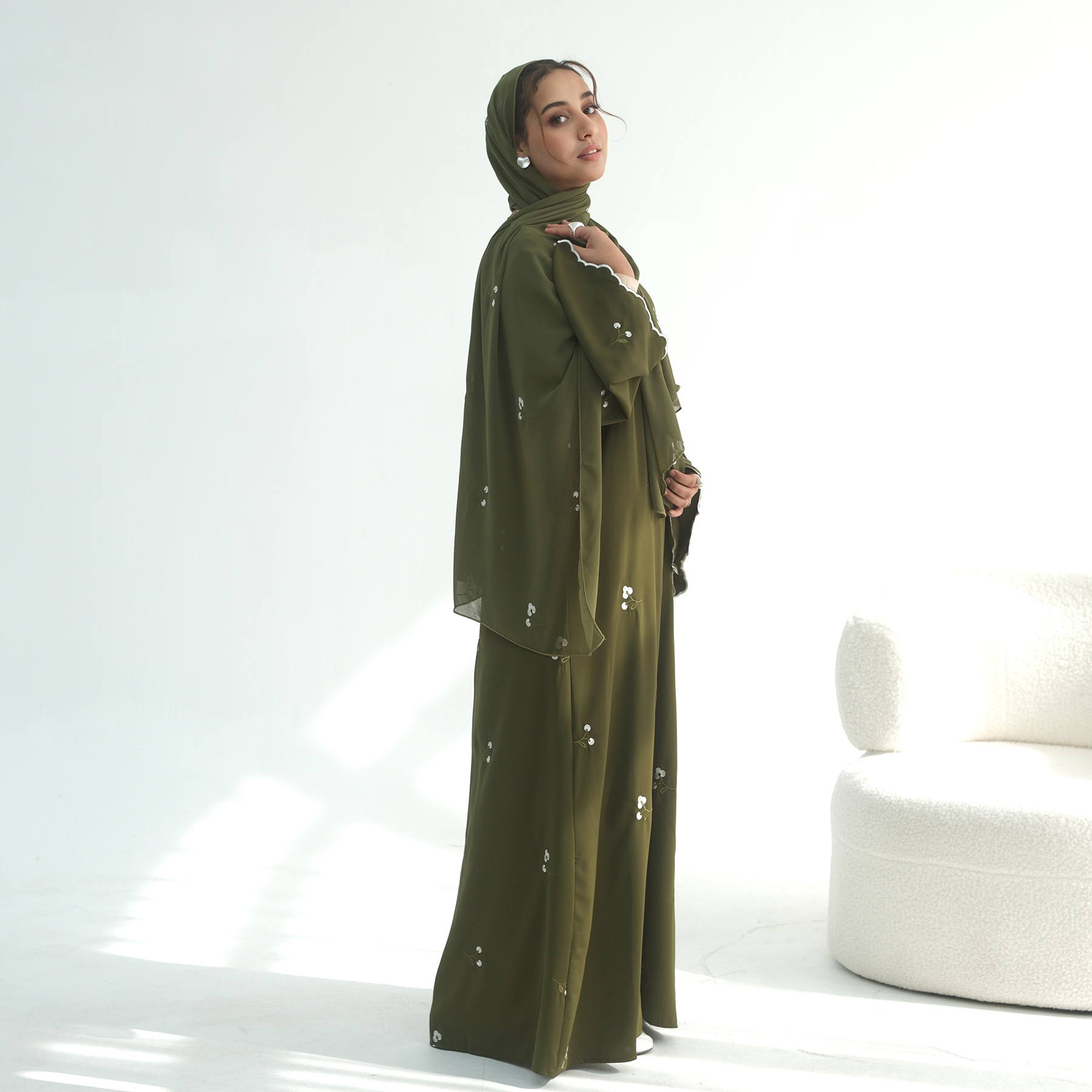 Women Abaya Muslim Cardiagn Dress Prayer Embrodery Open Caftan Abayas Dubai Party Dresses Kaftan Robe Longue - detail 3