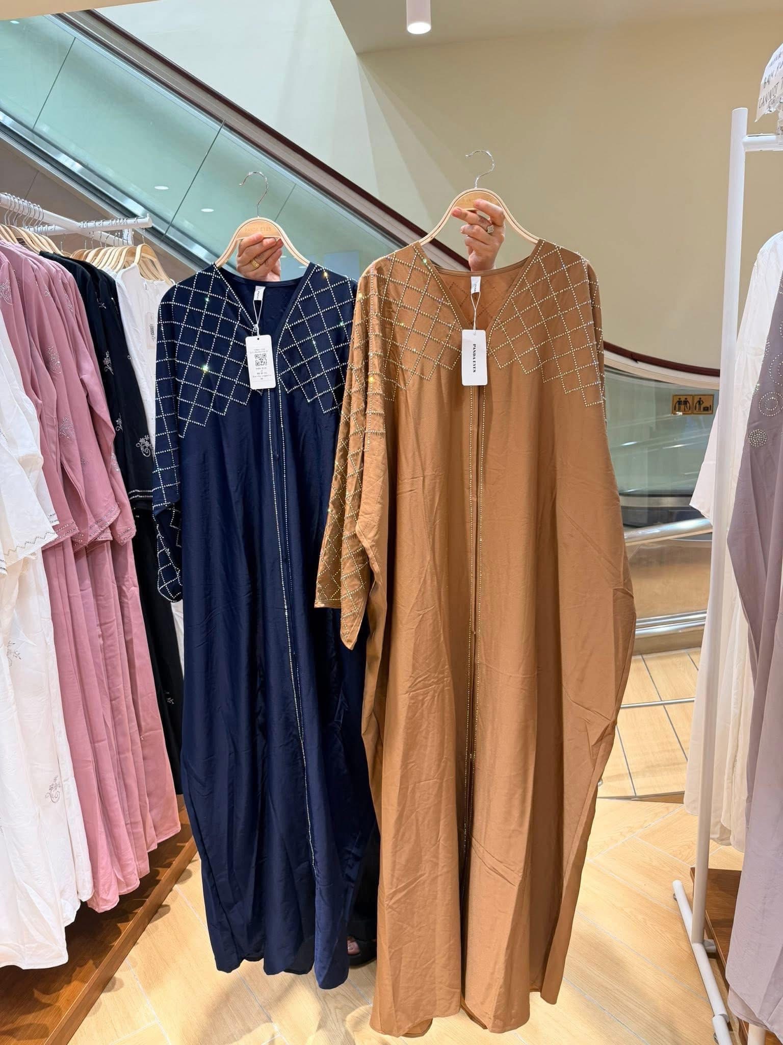New Retro Style Arabian Mesh Rhinestone Women Dress Ethnic Style Muslim Dress - detail 11