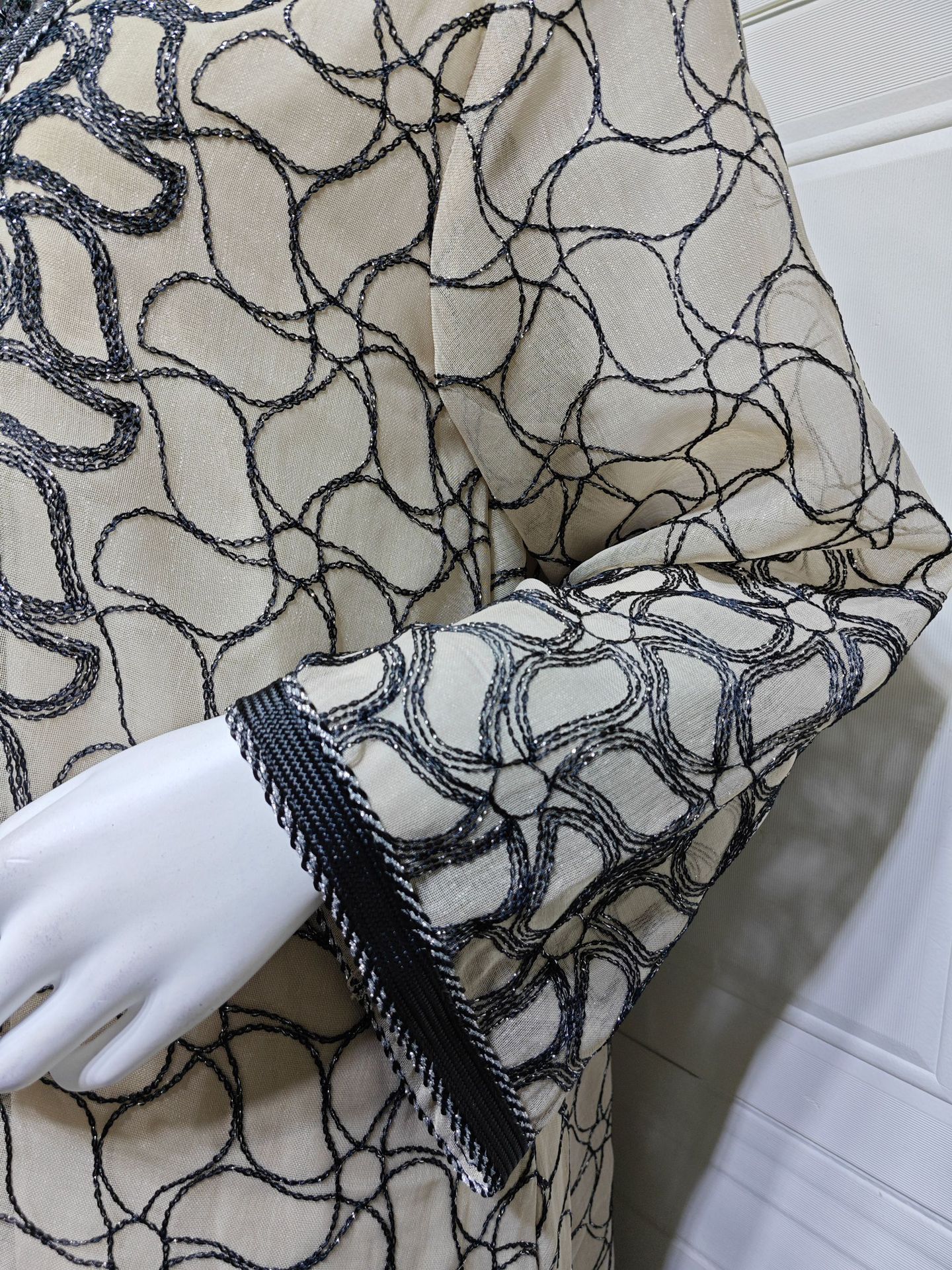 Women Embroidery Mesh Dress Abaya Muslim Jalabiya Ramadan Dresses Arab Long Robe Dubai Kaftan - detail 11