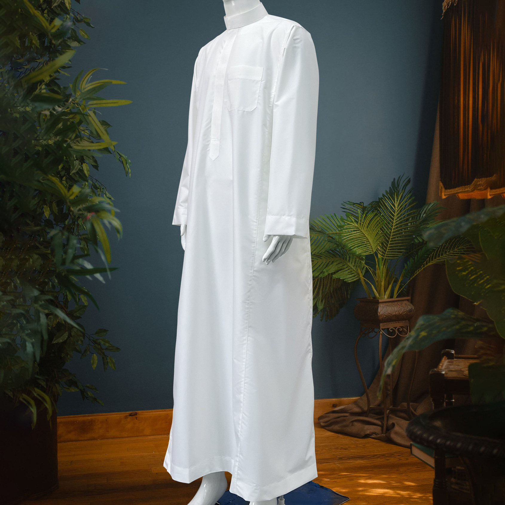 SAUDI AL-ASIL PRIEMER Muslim Men Jubba Thobe Zipper Kimono Dress Saudi Islamic Muslim Clothing Abaya Dubai Arab Dress - detail 9