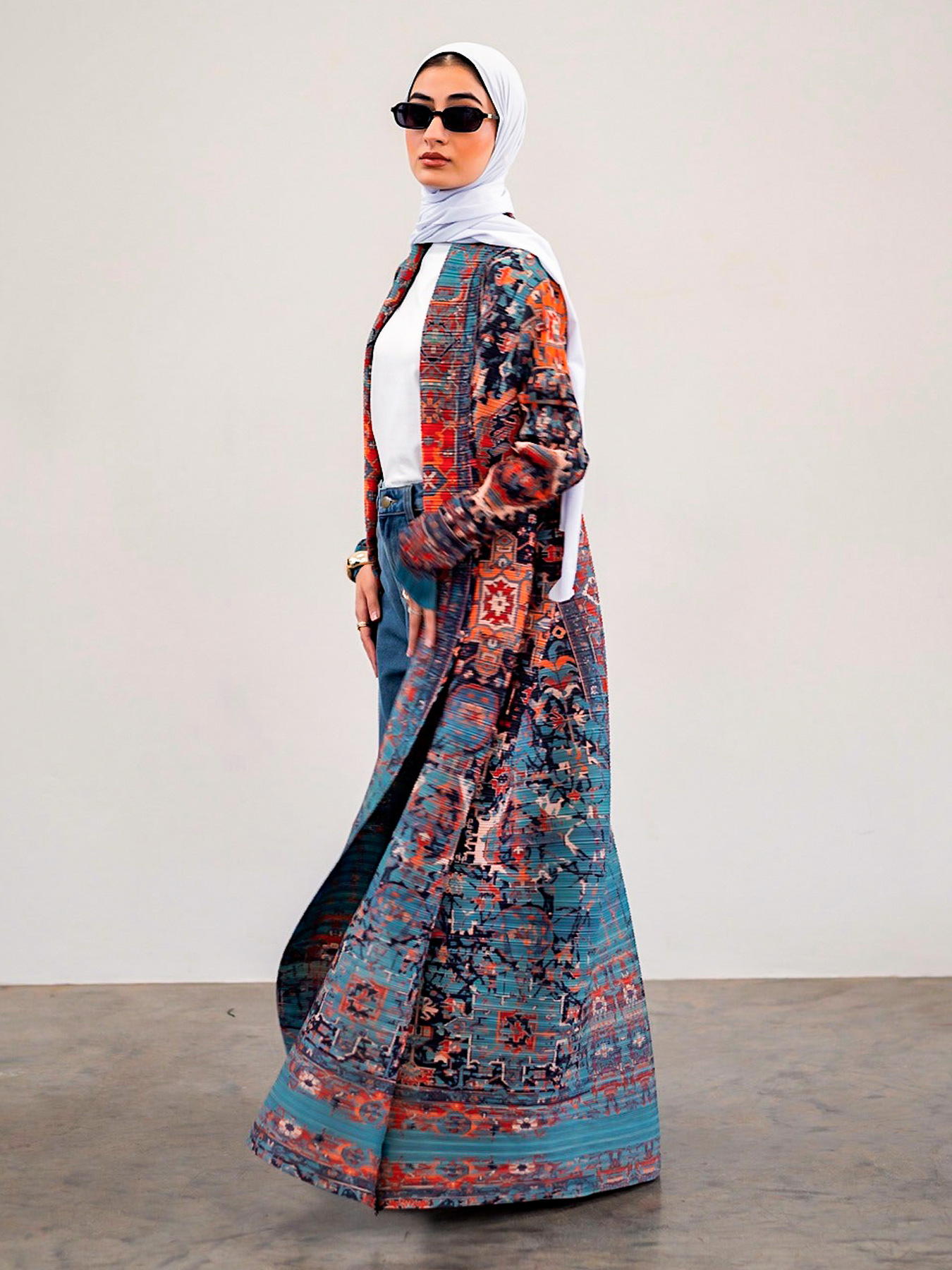 Women Fashion Abaya Vintage Printed Cardigan Design Loose Large Size Elegant Female Luxury Robe - detail 12