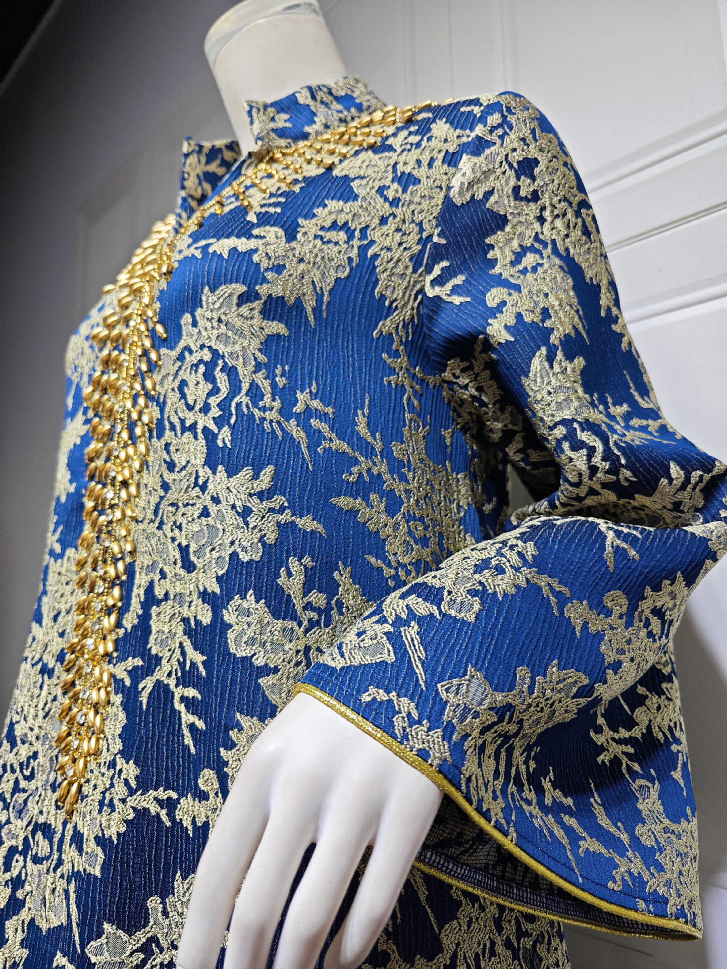 Muslim Dress for Women Abaya Beading Stand Collar Jalabiya Party Dresses Abayas Kaftan Abaya Arab Long Robe - detail 8