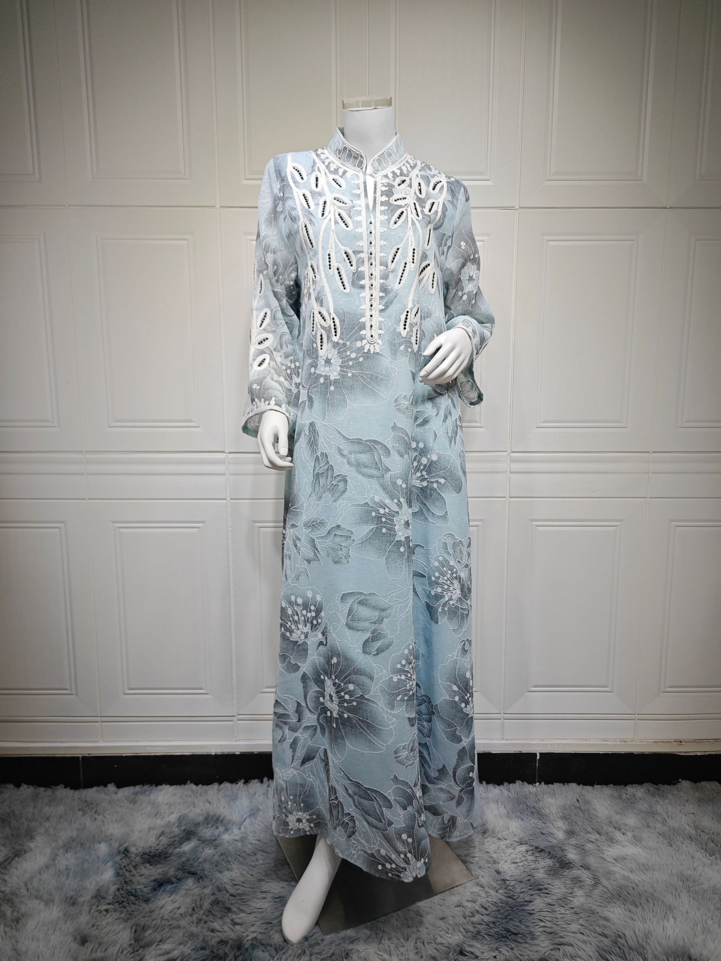 Long Dress Women Eid Muslim Abaya Party Dresses Embroidery Dubai Abayas Ramadan Kaftan Islam Arab Jalabiya Robe - detail 11