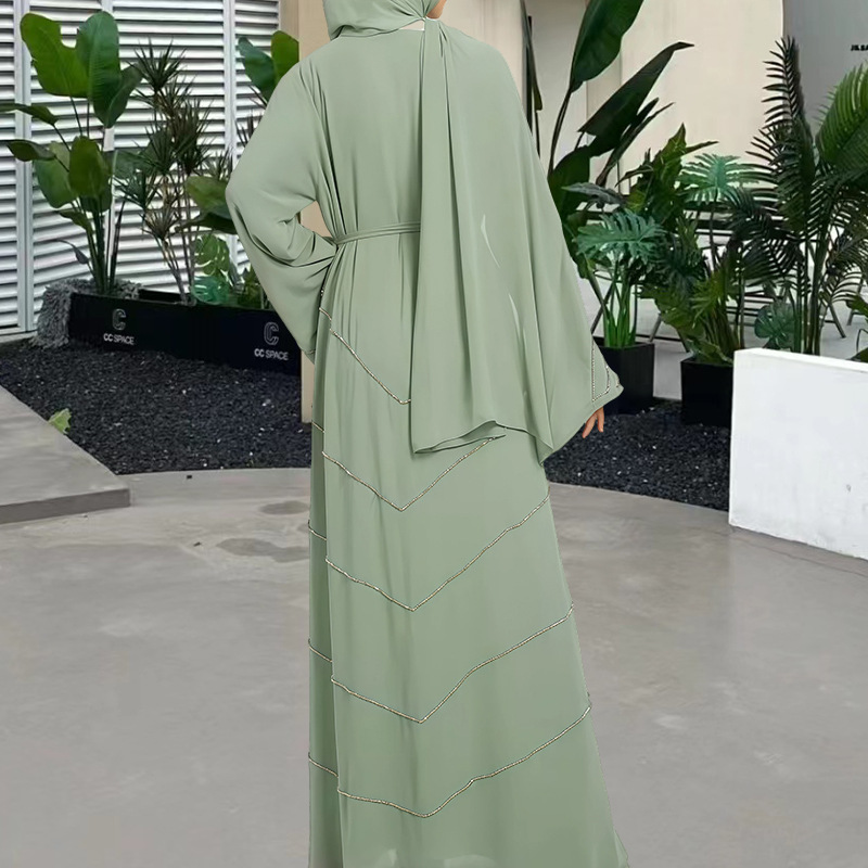Solid - Color Premium and Luxurious Robes for Spring and Summer. Beaded Dresses for Gatherings and Daily Wear - detail 3