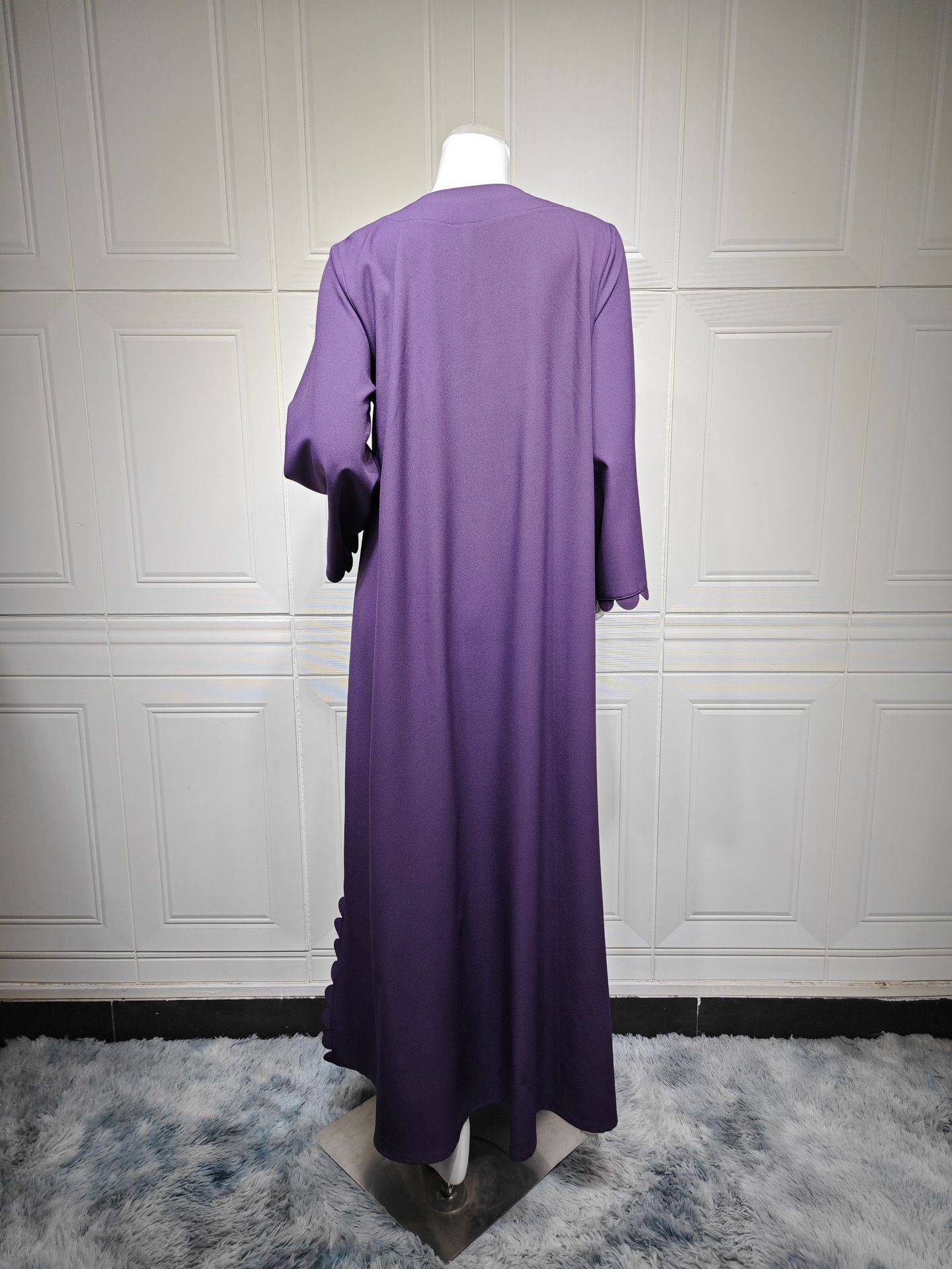 Women Abaya Cardigan Dress with Scarf Muslim Caftan Robe Jalabiya Ramadan Dubai Kaftan Abayas - detail 10