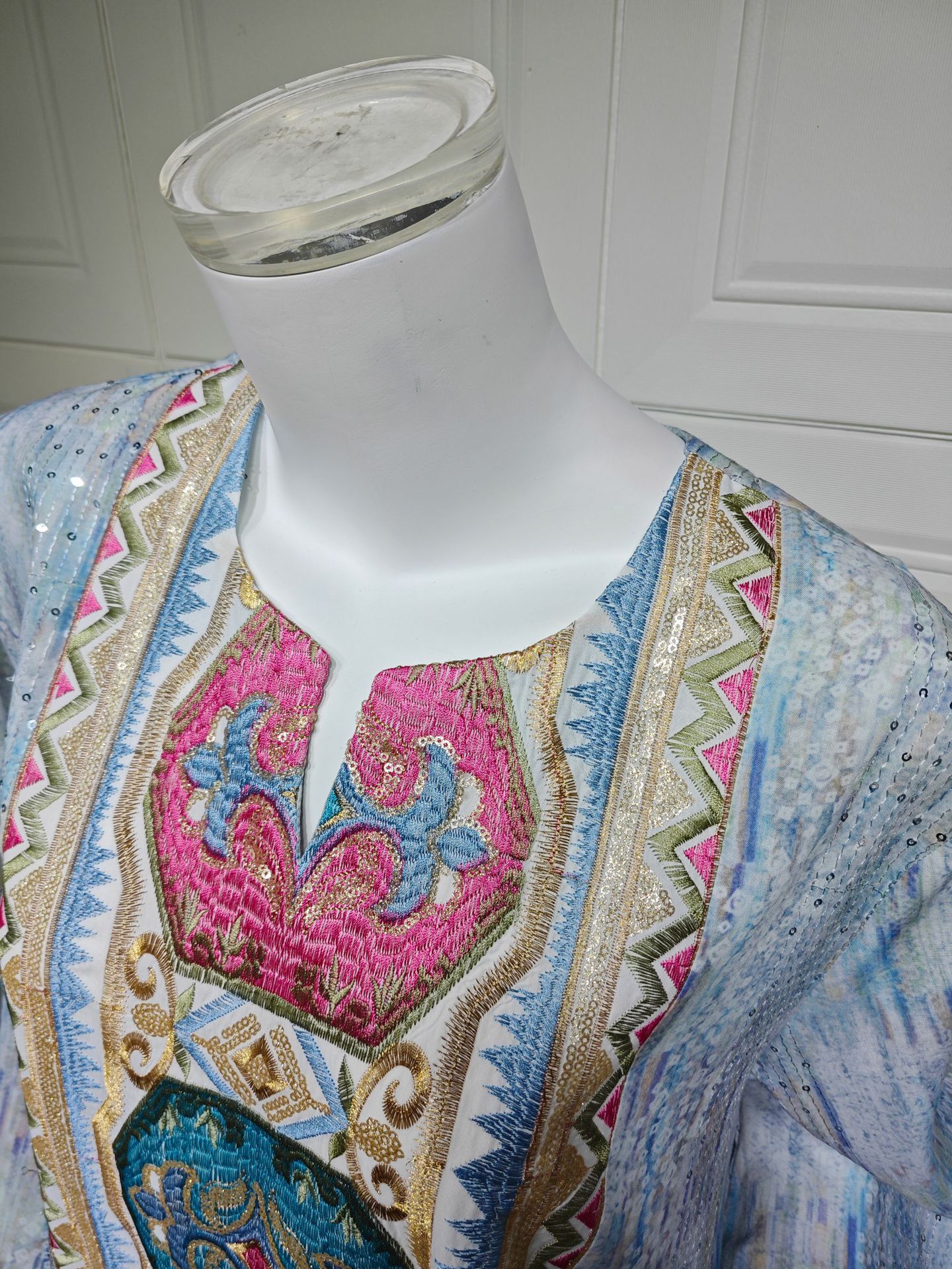 Abaya Women Dress Embroidery Kaftan Jalabiya Party Muslim Dubai Ramadan Caftan Long Robe Abayas embroidery elegant - detail 5