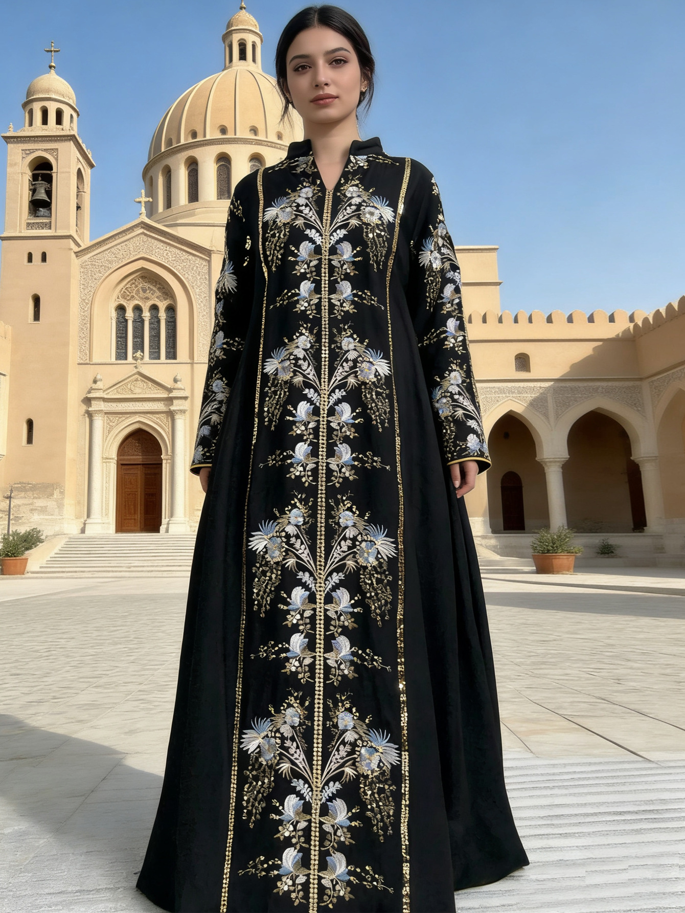 Abaya Women Party Dress Kaftan Jalabiya Elegant Muslim Dubai Ramadan Caftan long Robe - detail 2